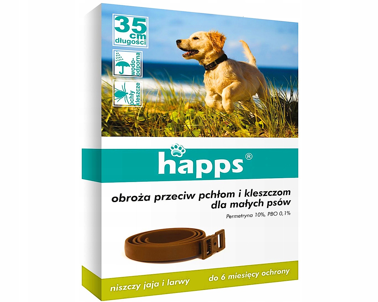 OBROŻA ODSTRASZAJĄCA ELIMINUJĄCA PCHŁY KLESZCZE PASOŻYTY DLA PSA 35CM Waga 100 g