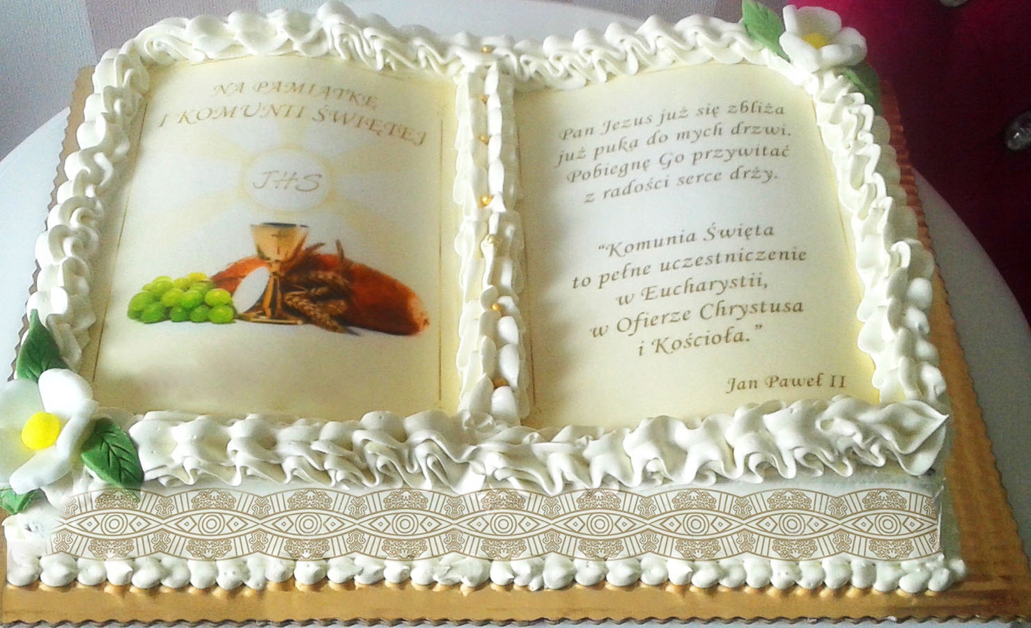 OPŁATEK NA TORT Pasek KOMUNIA ŚWIĘTA Bok 42 Marka Madi