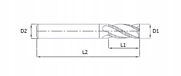 Frez VHM 3p 10 mm x 52 zgrubny do DREWNA MDF HDF Marka inna