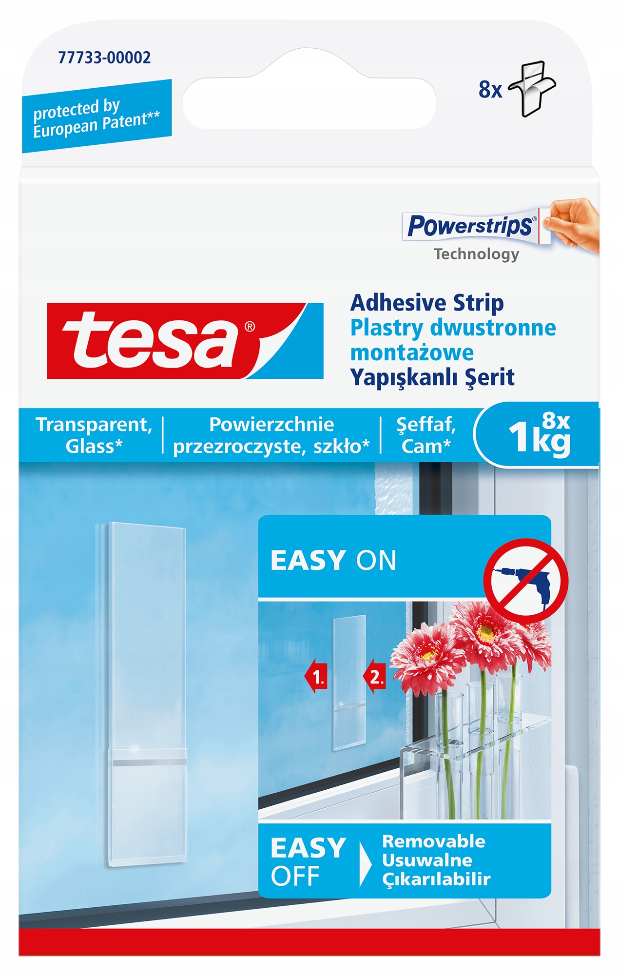 

Plastry montażowe do szkła tesa bezbarwne 8szt 1kg