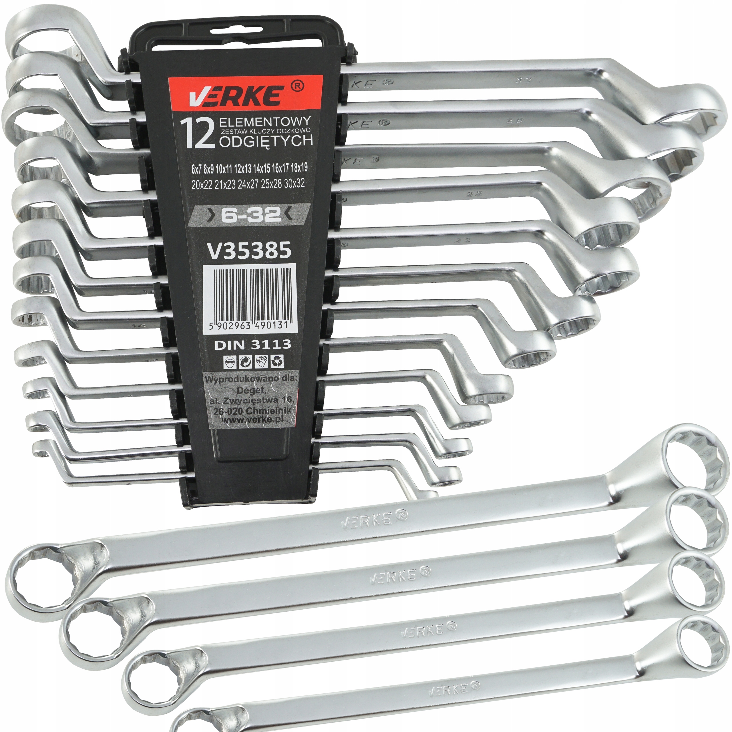 KLUCZE OCZKOWE ODGIETE 6 32mm 12 szt KLIP VERKE Mark Verke