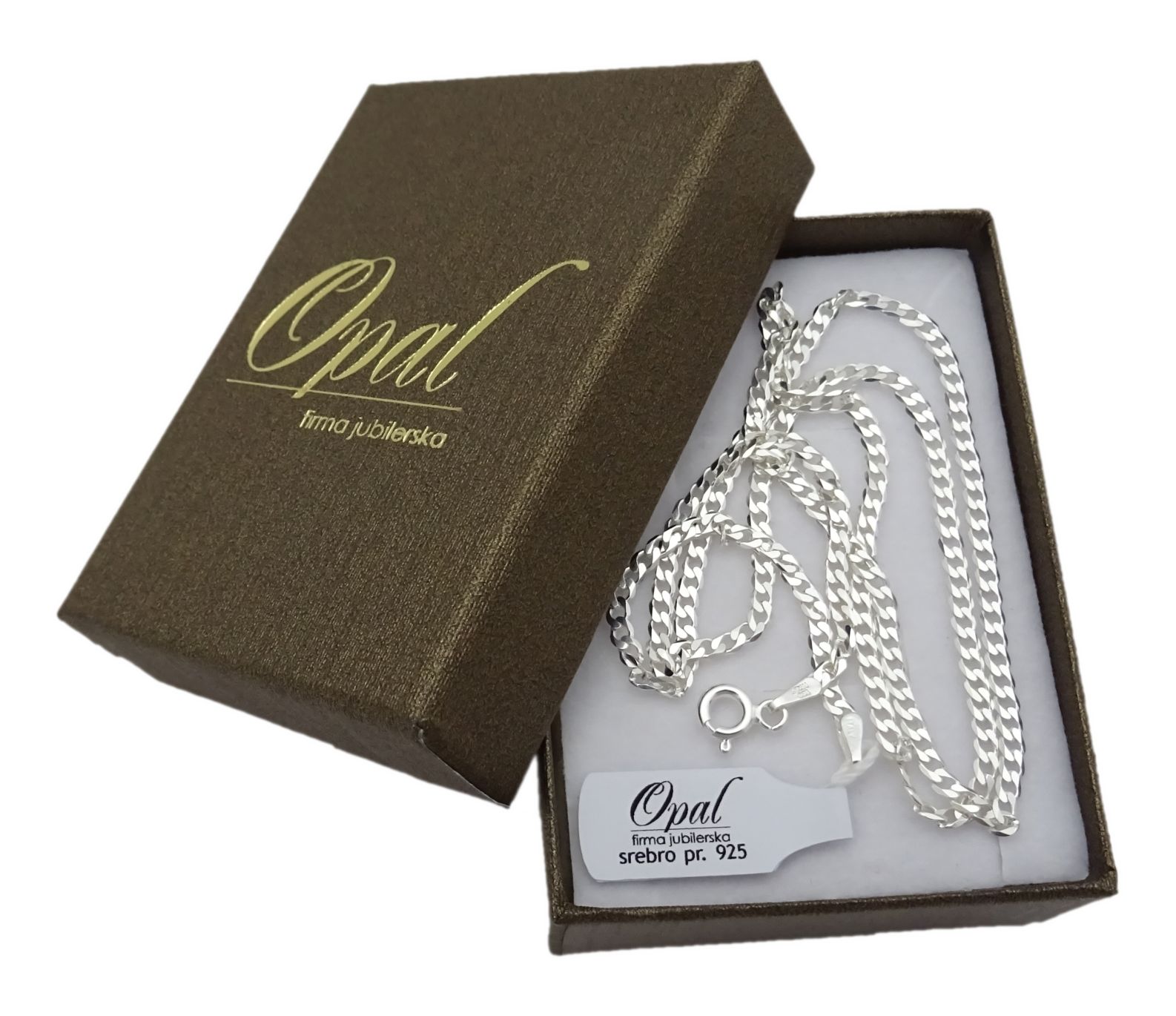 ŁAŃCUSZEK SREBRNY 925 PANCERKA 50 CM KRZYŻYK MĘSKI Długość całkowita 50 cm