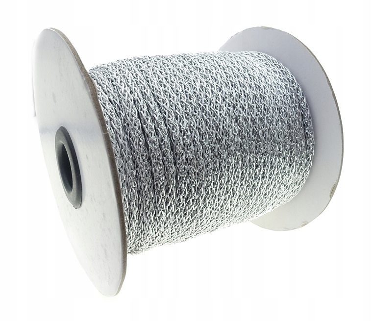 SM300 4mm Sznurek metaliczny 0,5m Srebrny