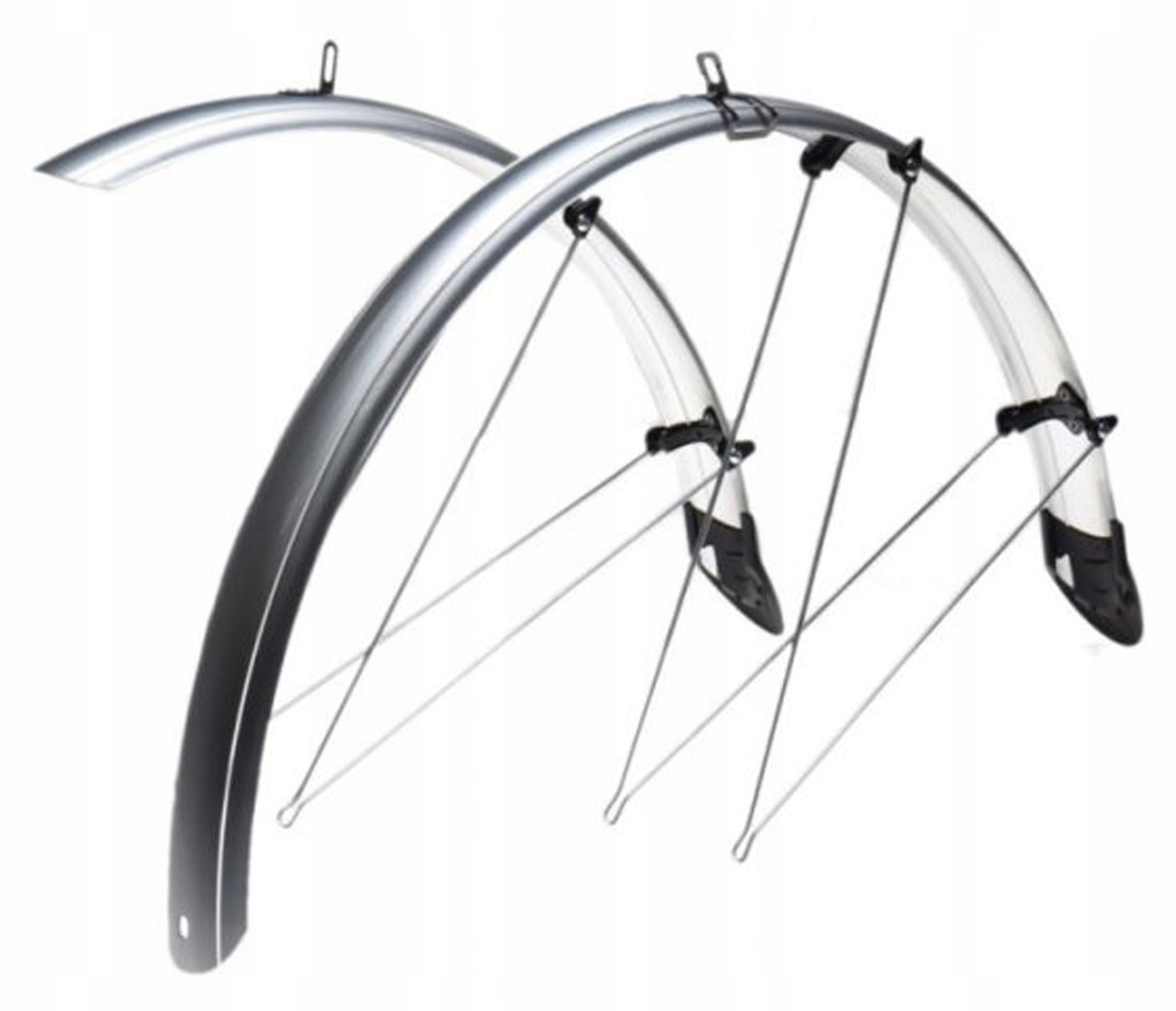 Błotnik 26' 58mm Rowerowy Z Chlapaczem Srebrny P+t