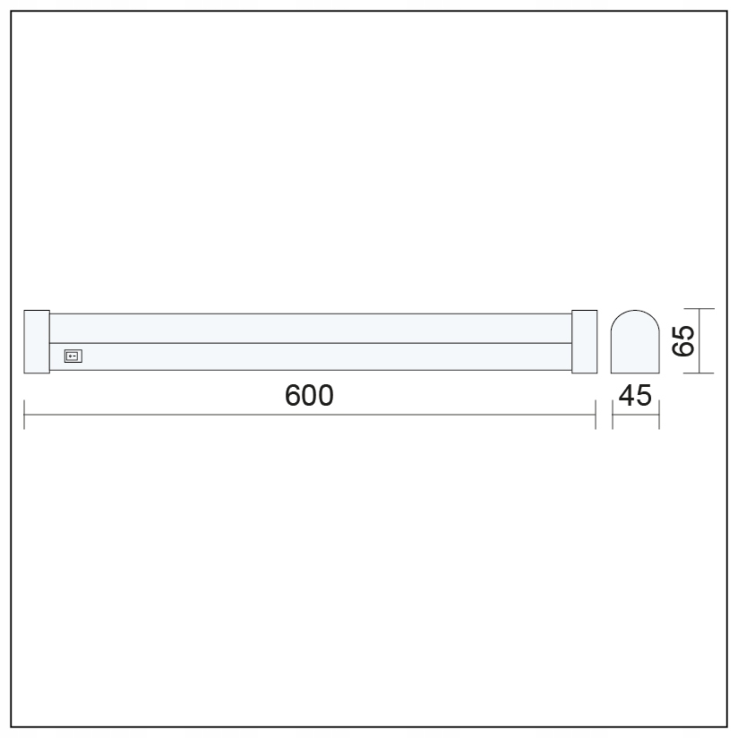 LAMPA ŁAZIENKOWA NAD LUSTRO WYŁĄCZNIK LED 15W IP44 Długość/wysokość 4.5 cm
