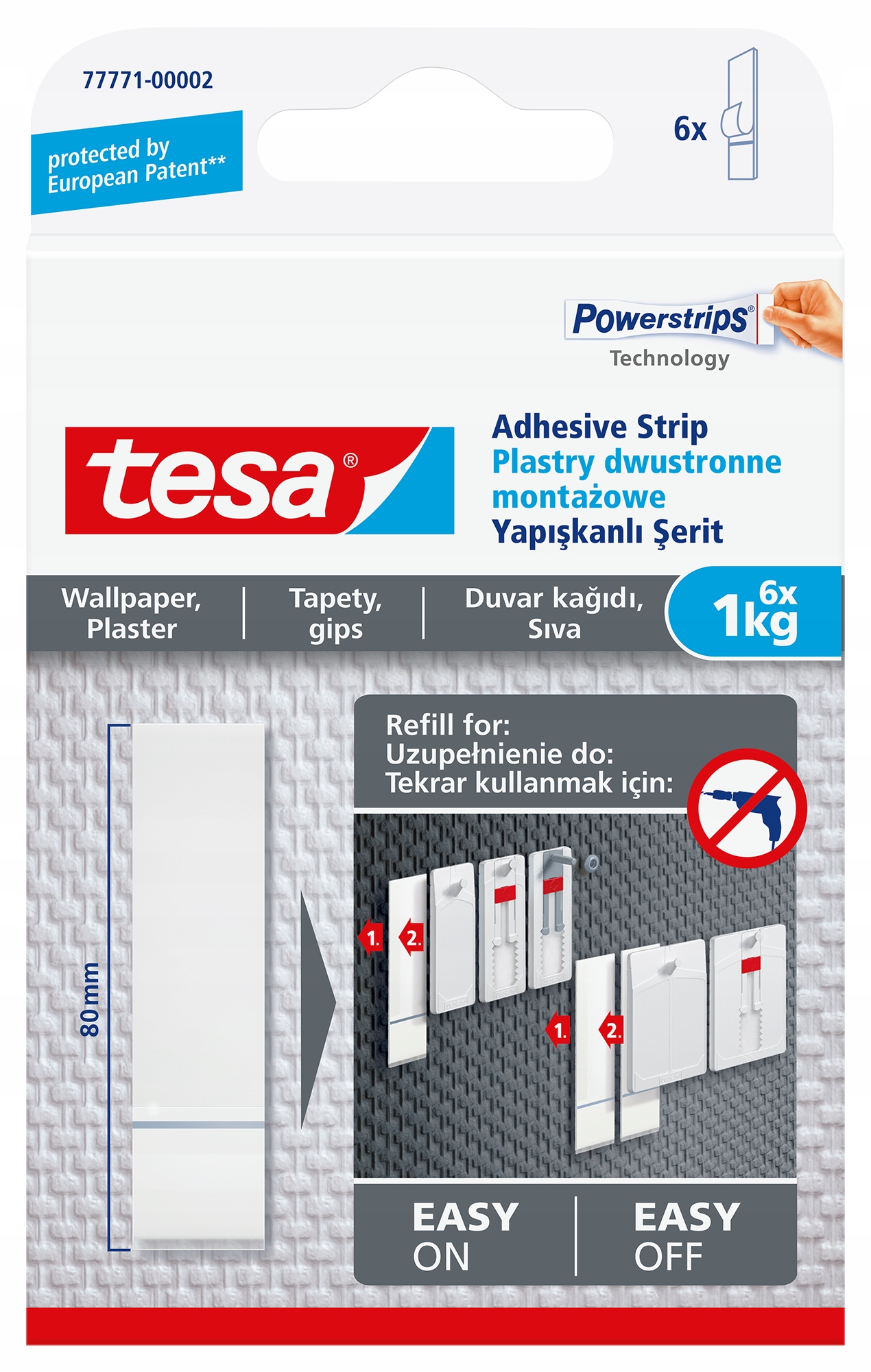 

Plastry montażowe do tapety i tynku tesa 6 szt 1kg
