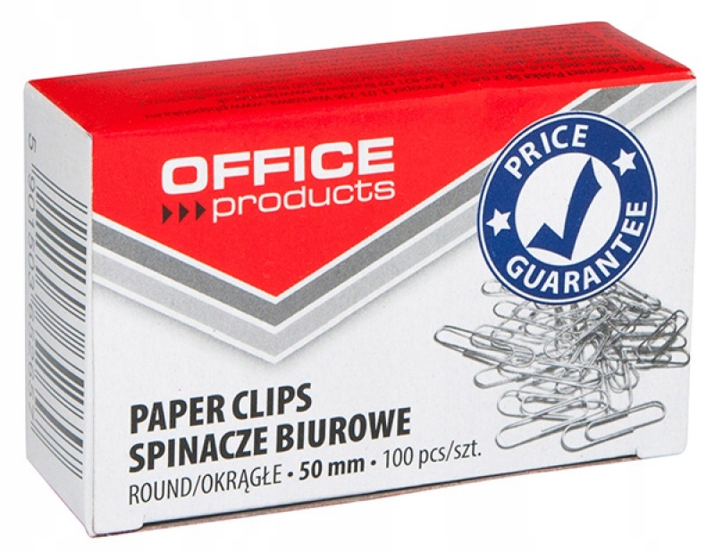 

Spinacze biurowe 50mm Office, srebrne 100 sztuk