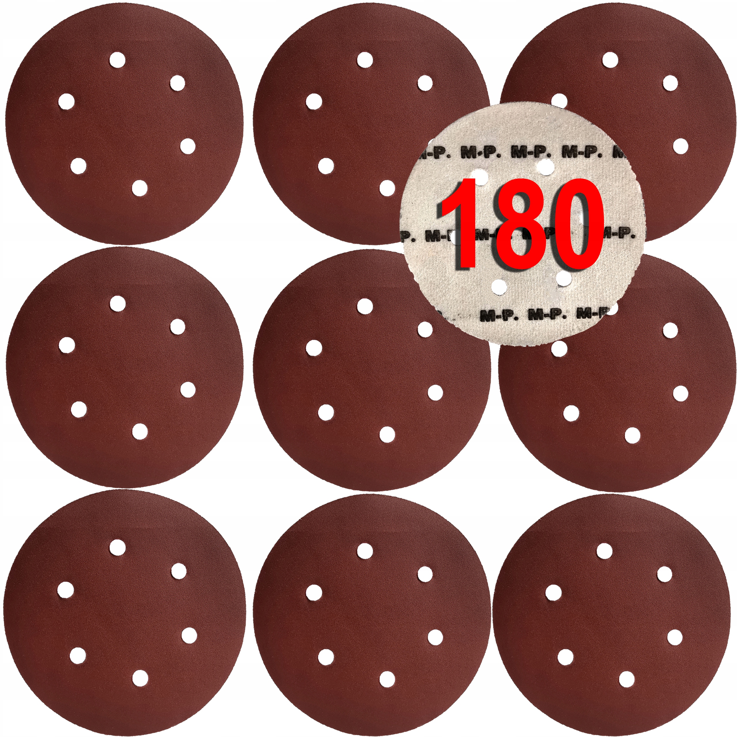 

Krążek Szlifierki 150mm Papier Ścierny Gr180 10szt