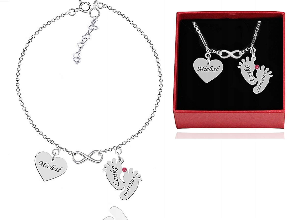 

Bransoletka Stópki Serce Infinity Swarovski 925