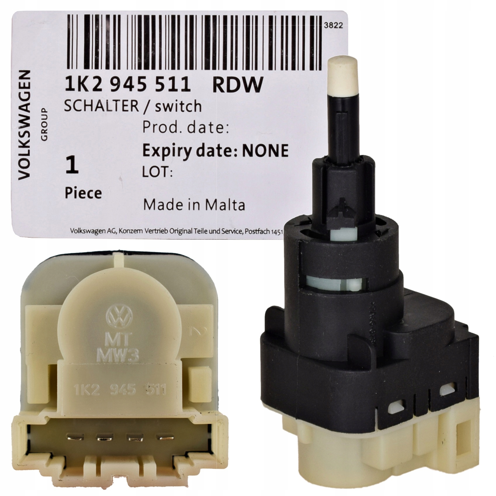 WŁĄCZNIK CZUJNIK ŚWIATEŁ STOP HAMULCA SEAT SKODA VW AUDI A4 B6 ORYGINAŁ ASO