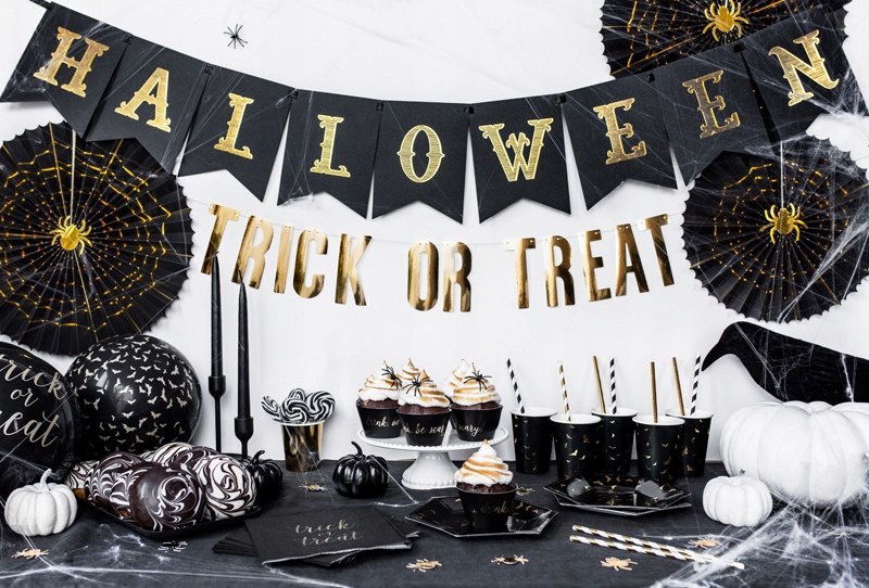 Słomki papierowe CZARNE PASKI na roczek urodziny Materiał papier