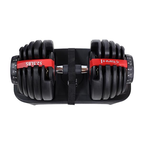 SR52 Sztangielka Hantla Regulowana Od 2.2 Do 23.8KG Hms Z Podstawką