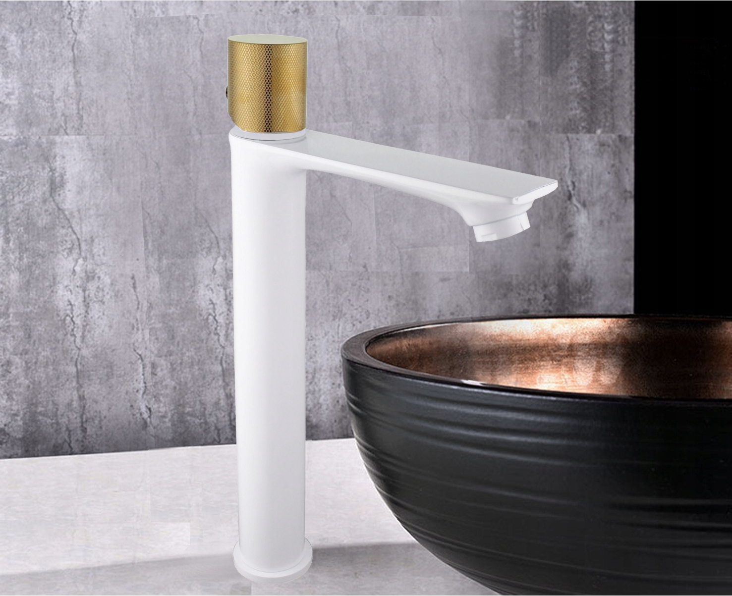 MEXEN ROYO ONE BATERIA UMYWALKOWA BIAŁA ZŁOTA Marka Mexen