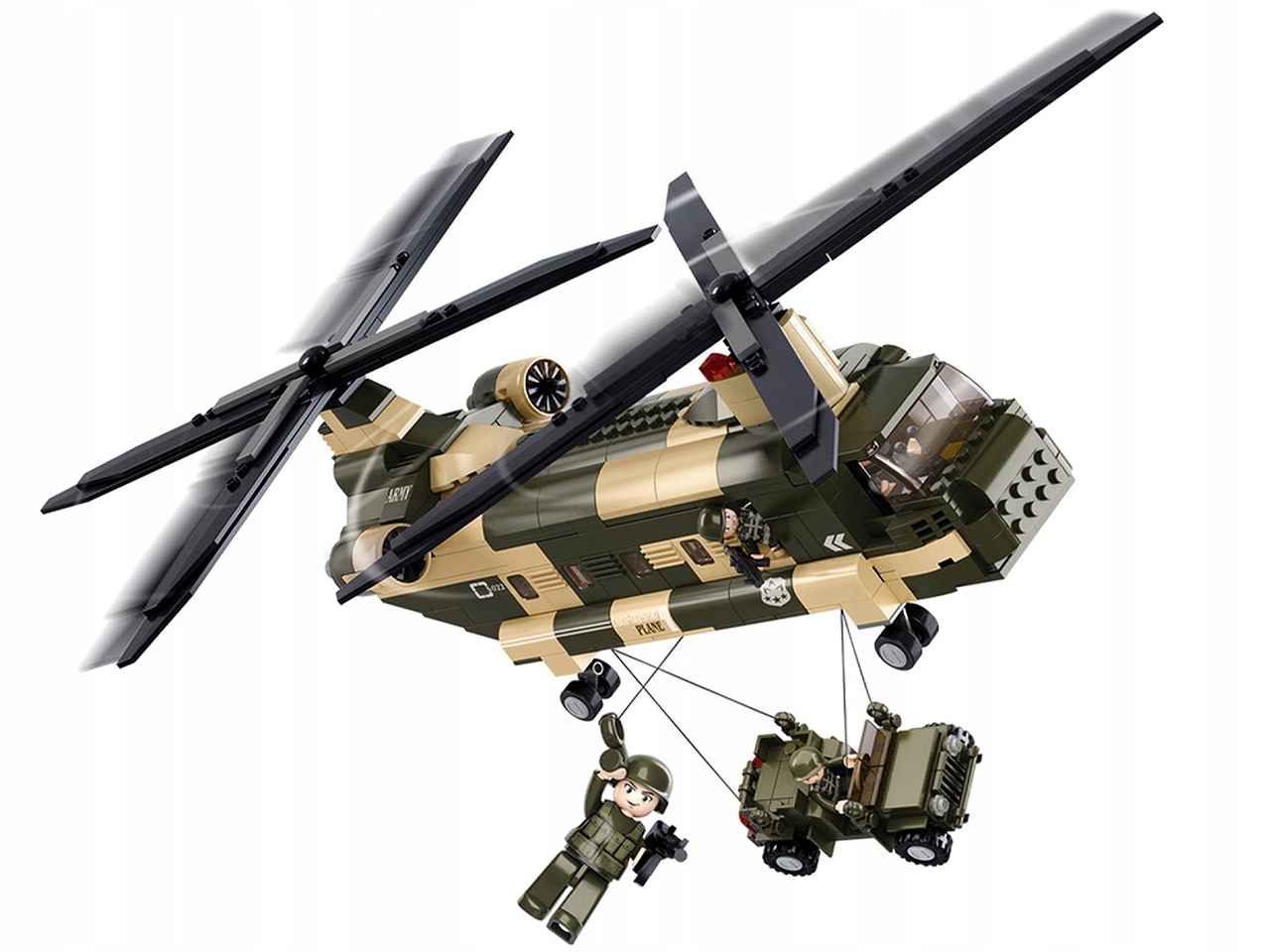 klocki Sluban M38-B0508 Helikopter wojskowy Chinook Wojsko Armia Army 520el