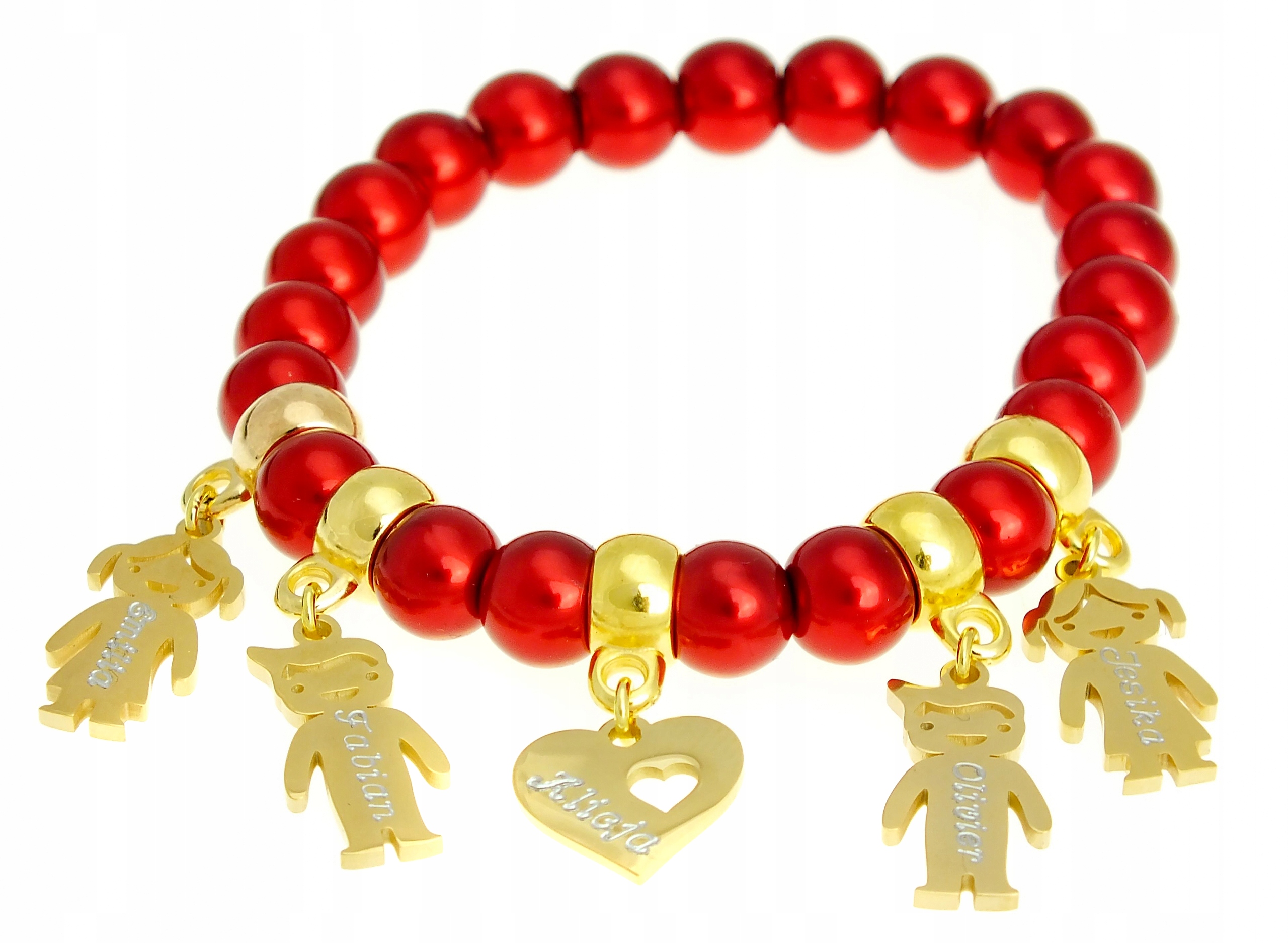 

Bransoletka Korale Złota Stal 5 Zawieszek Grawer