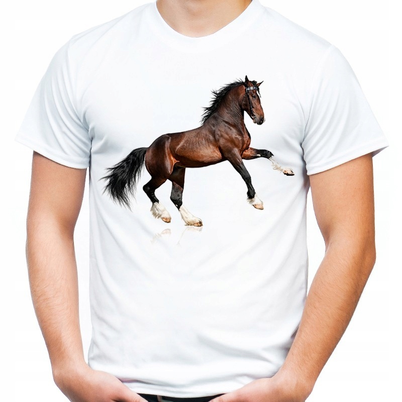 Koszulka dziecięca z brązowym koniem koń 104