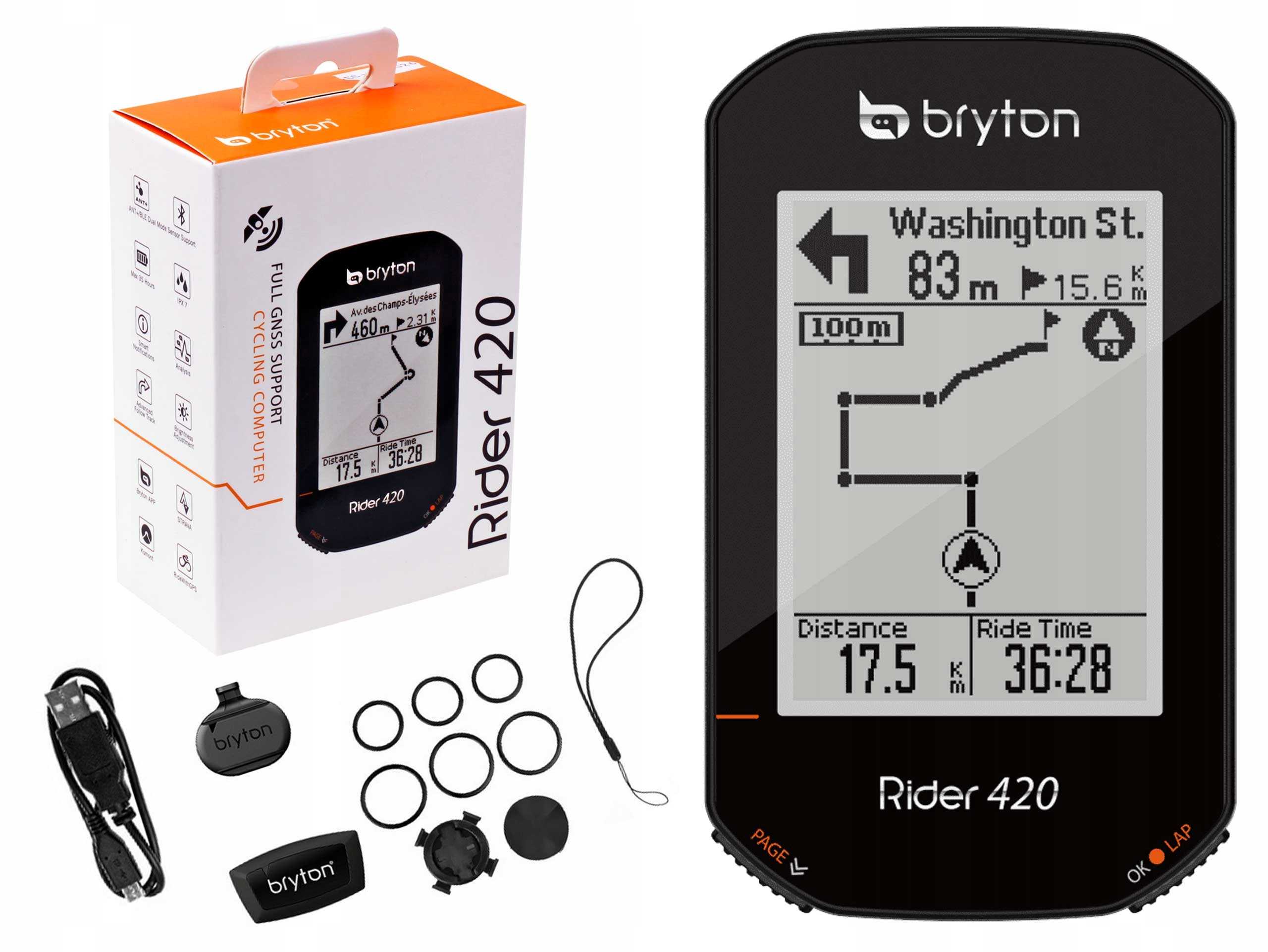 

Komputer Rowerowy Gps Bryton Rider 420T Cad+hrm