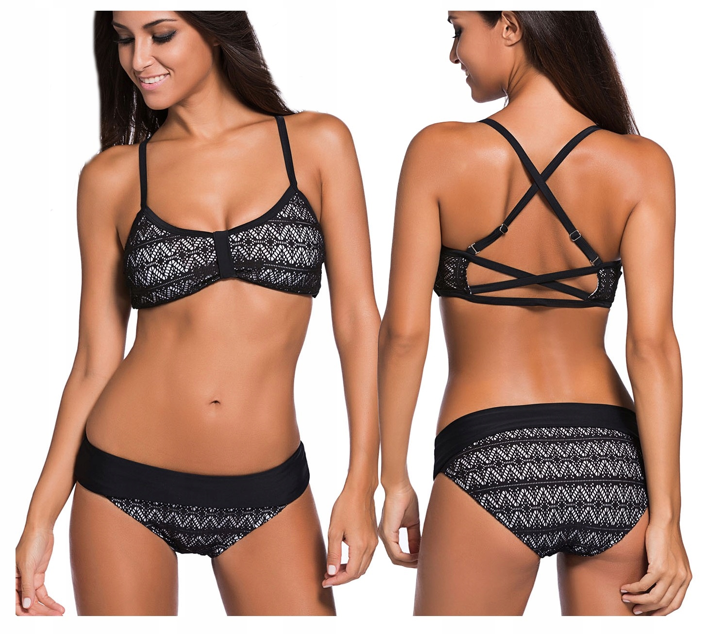 

Strój kąpielowy Plus Size 41956 koronka strapsy 42