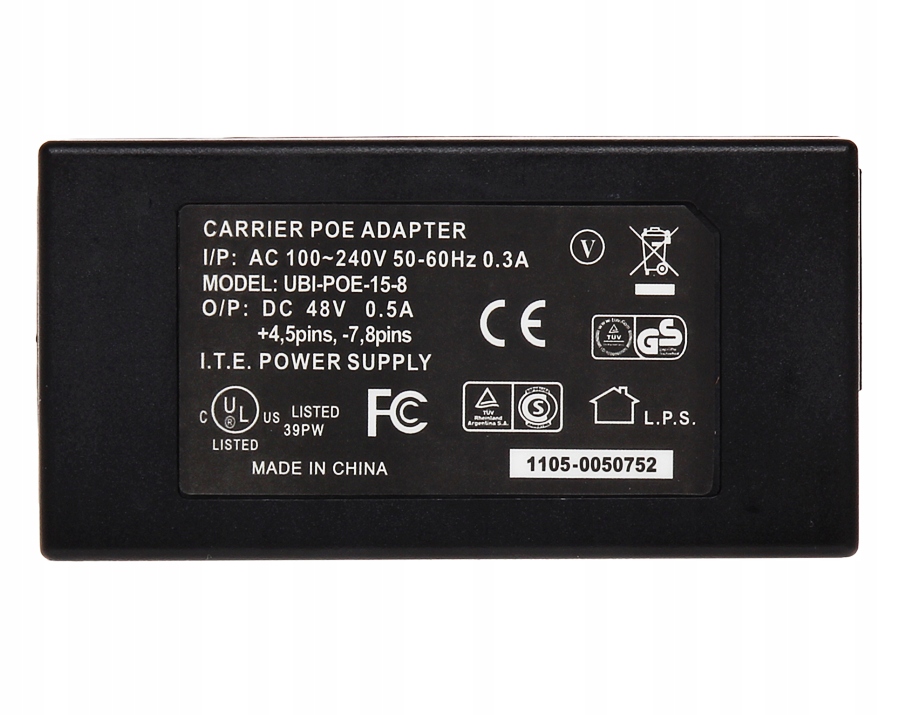 ZASILACZ PoE PO SKRĘTCE DO KAMER IP RJ-45 PoE 48V Stan opakowania oryginalne