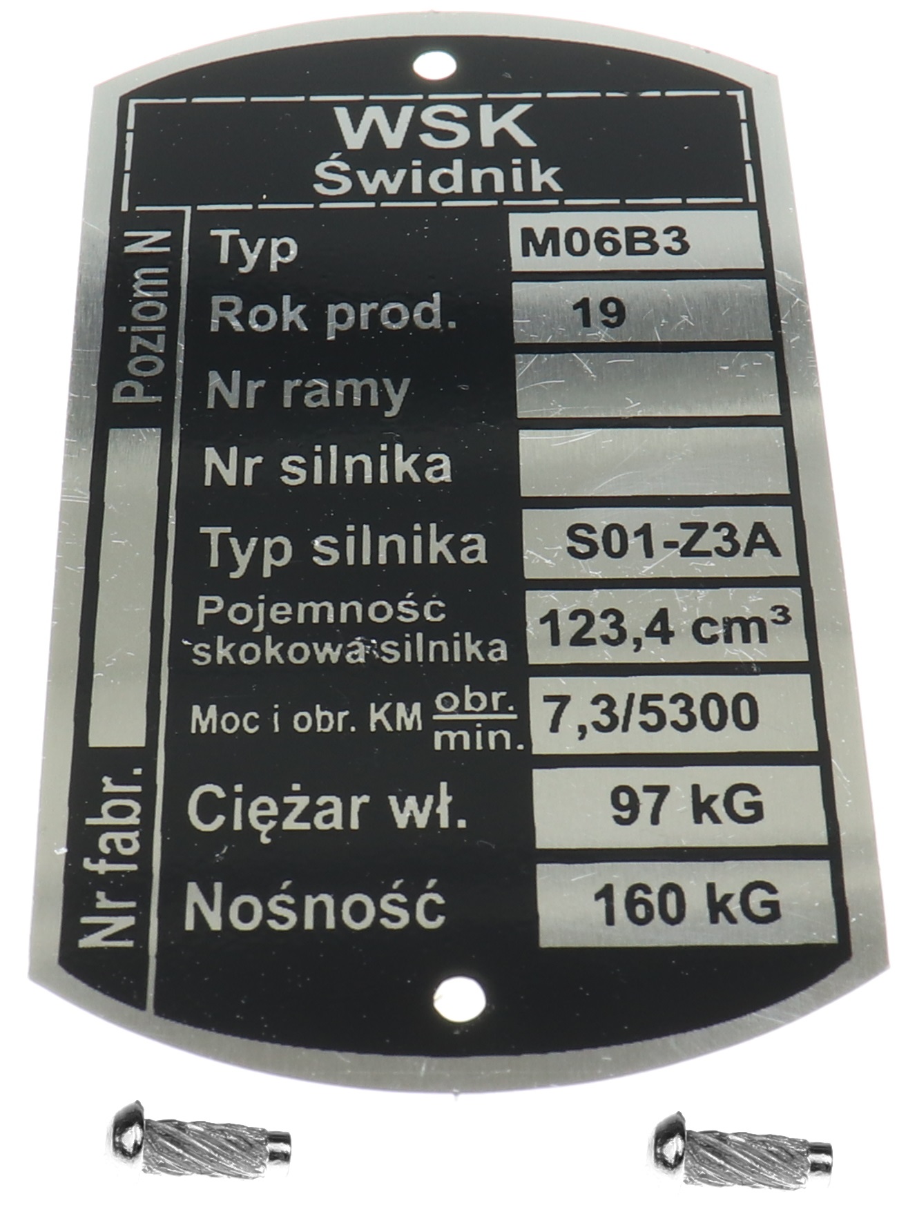 TABLICZKA ZNAMIONOWA WSK PZL ŚWIDNIK M06 B3