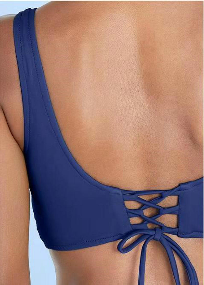 STRÓJ KĄPIELOWY DWUCZĘŚCIOWY BIKINI WIĄZANY MARSZCZENIA PUSH UP M Marka bez marki