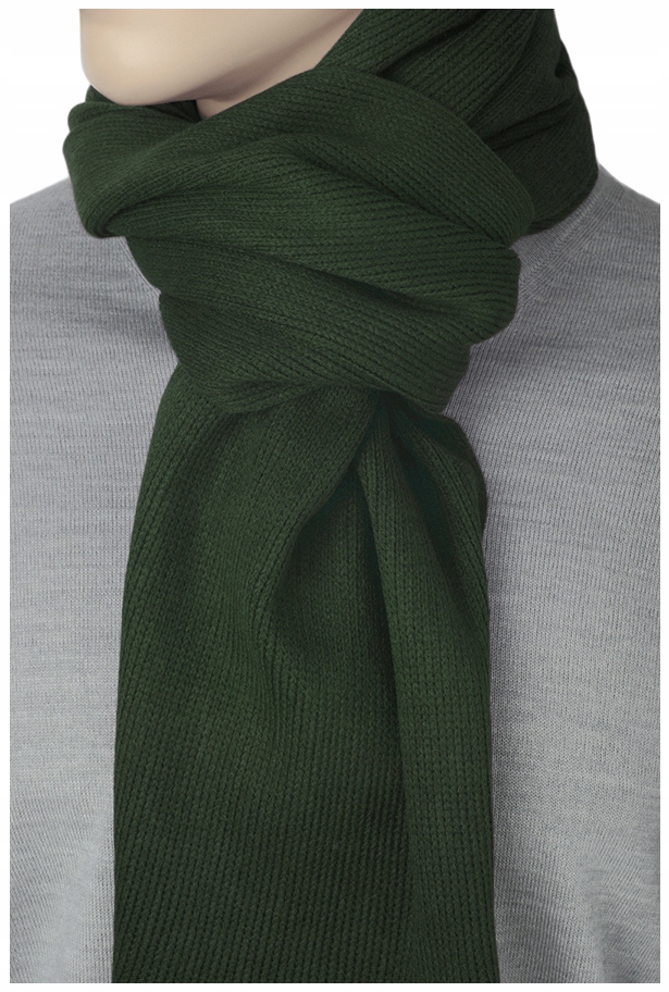 

Gładki Zielony Szalik Długi 190x30 Męski Szal AF25