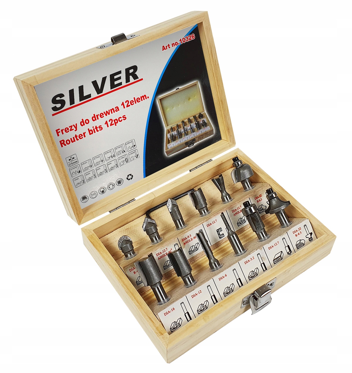 

Frezy Kształtowe Do Drewna 12 El. Silver