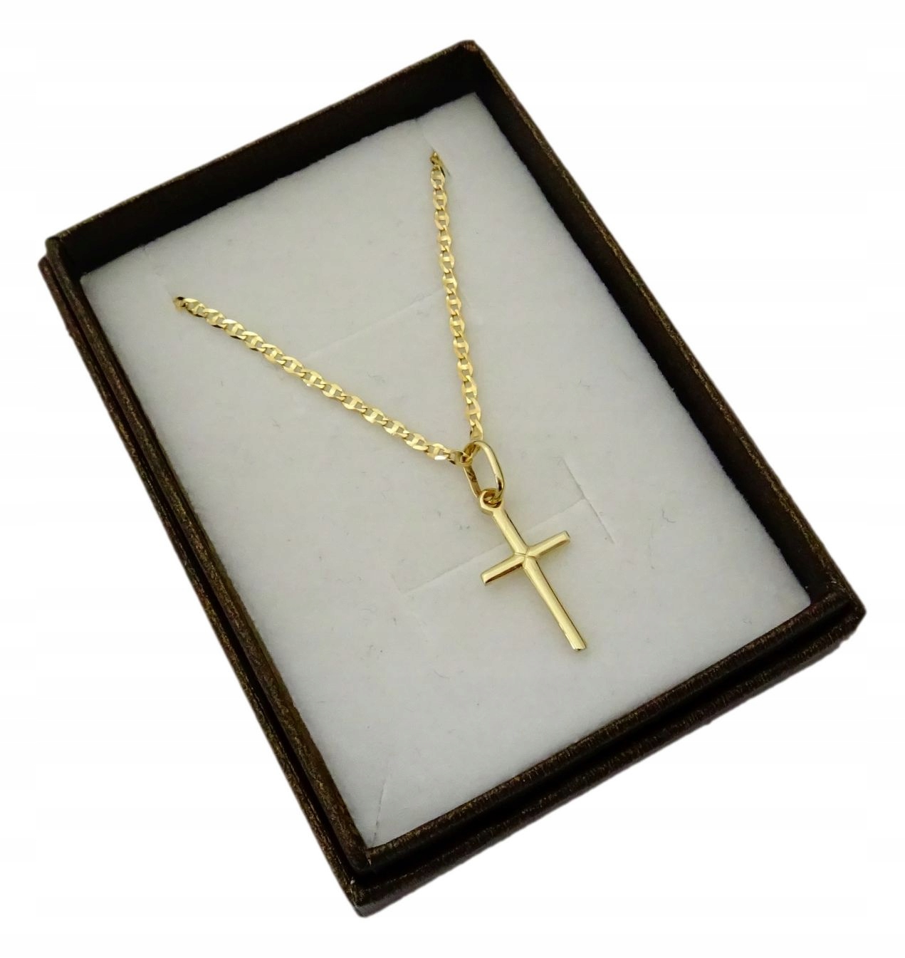 ŁAŃCUSZEK ZŁOTY PEŁNY + KRZYŻYK 50 CM. PR. 585