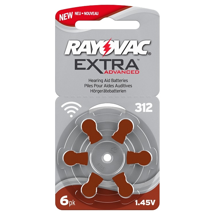 

6x Bateria słuchowa Rayovac 312 PR41 1.45V