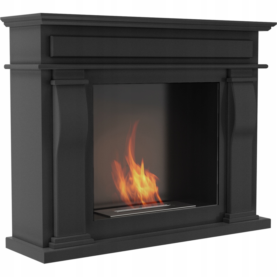 Biokominek bezdymny OCTOBER czarny TUV + Kamyki