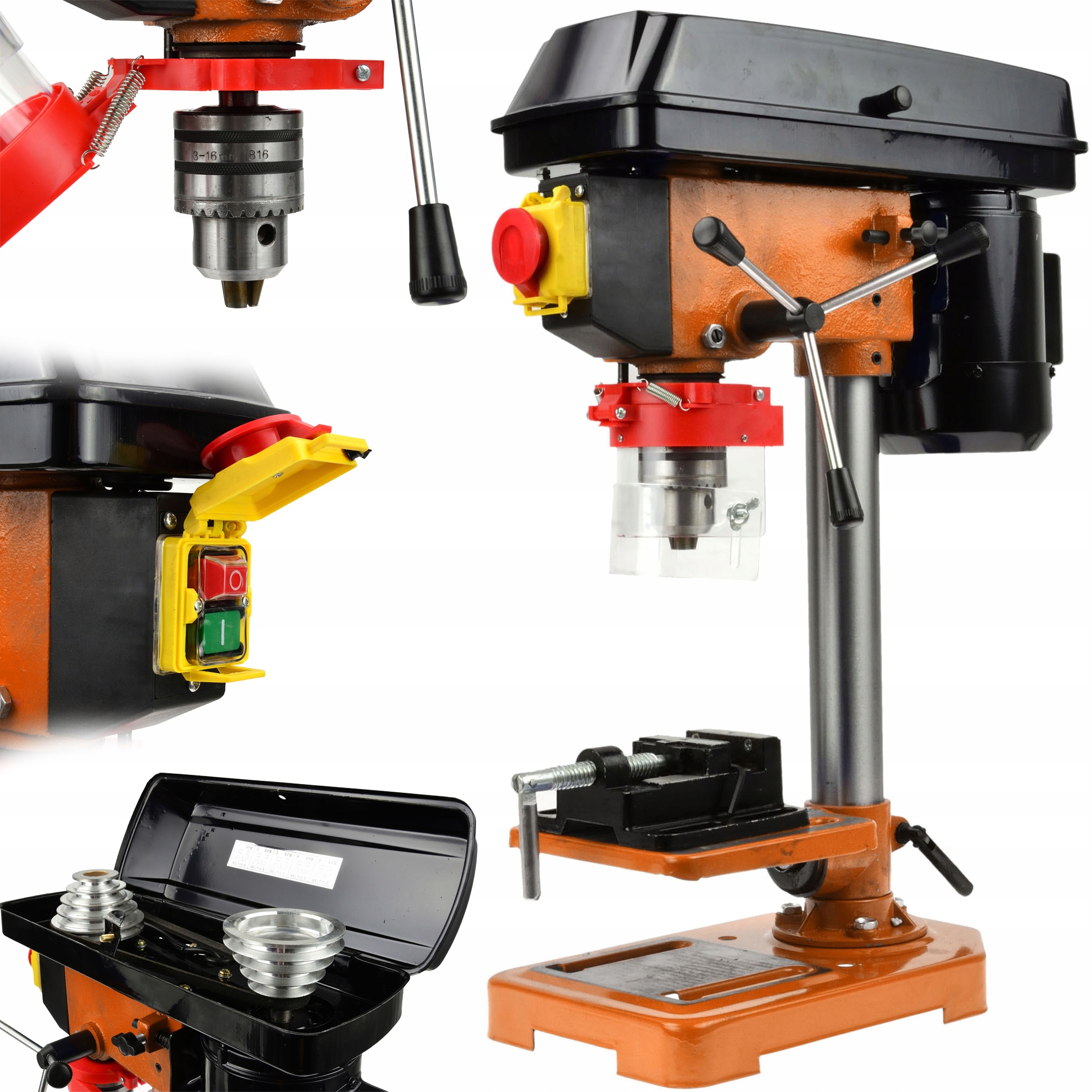 

Wiertarka Stołowa Kolumnowa 1550W 16MM B16 Imadło