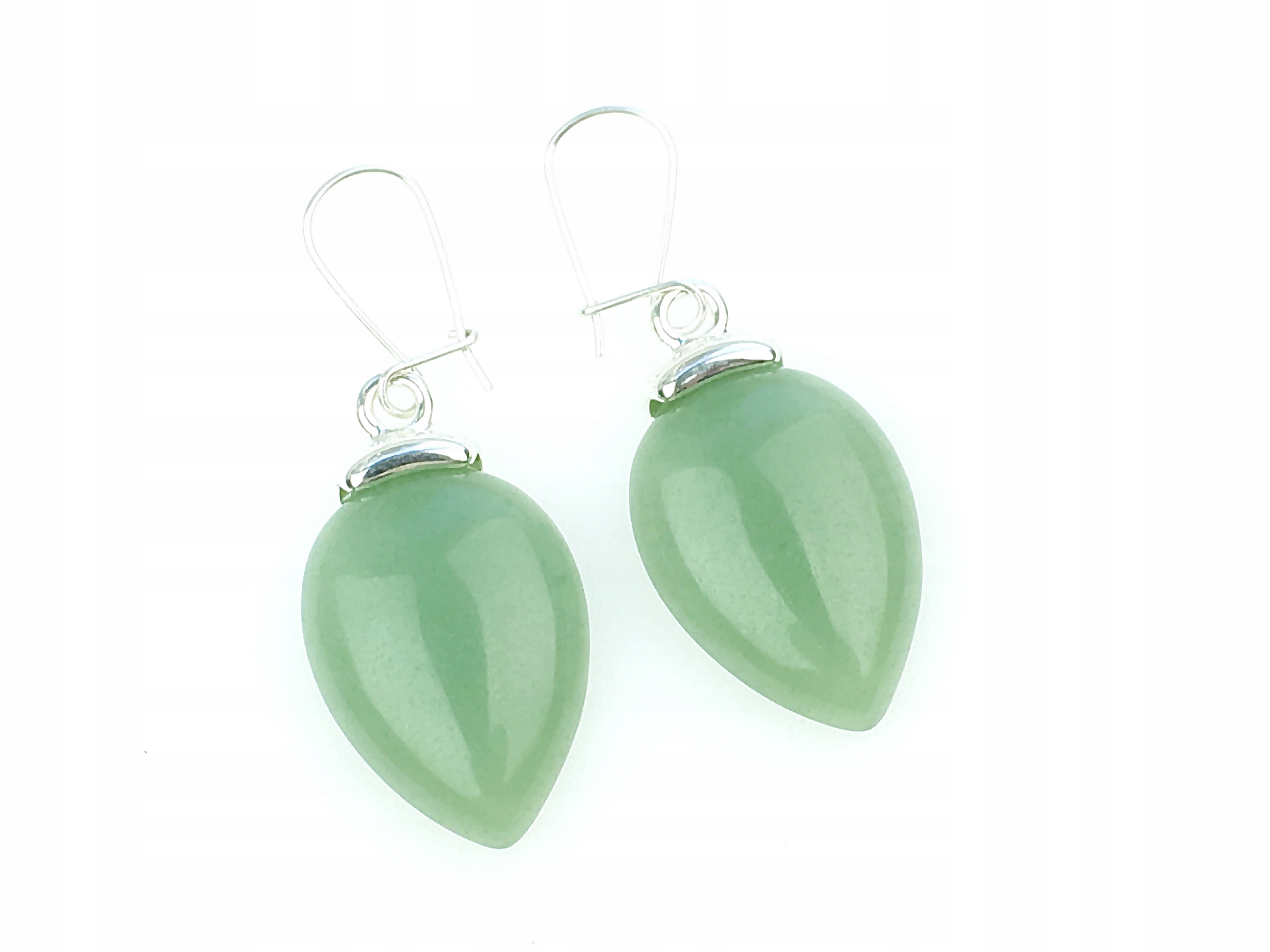 

kolczyki wiszące awenturyn bigle srebrne pr925