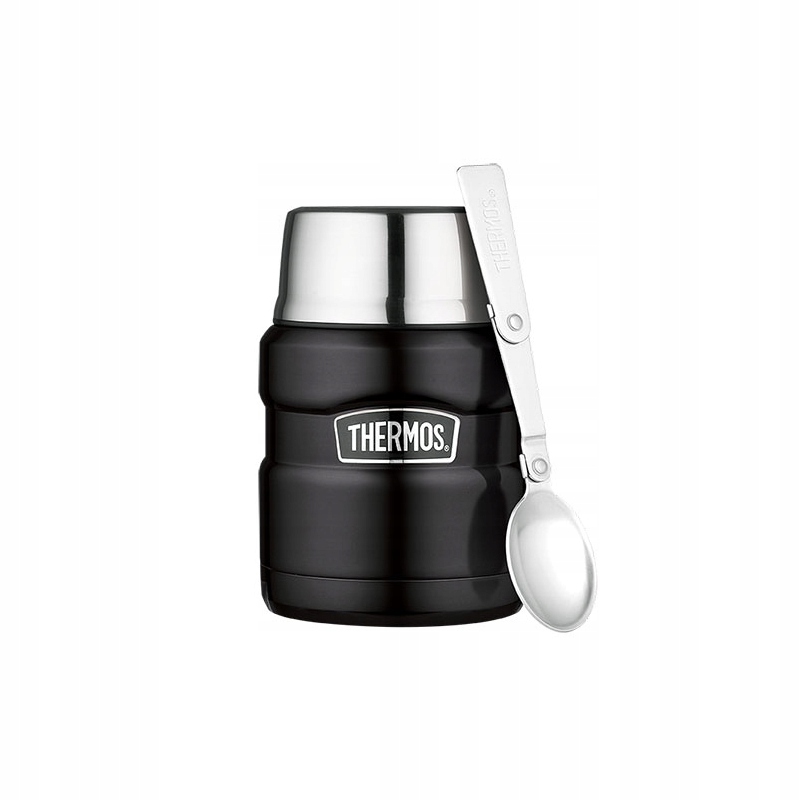 Termos na oběd Thermos King 470 ml s lžící Černý