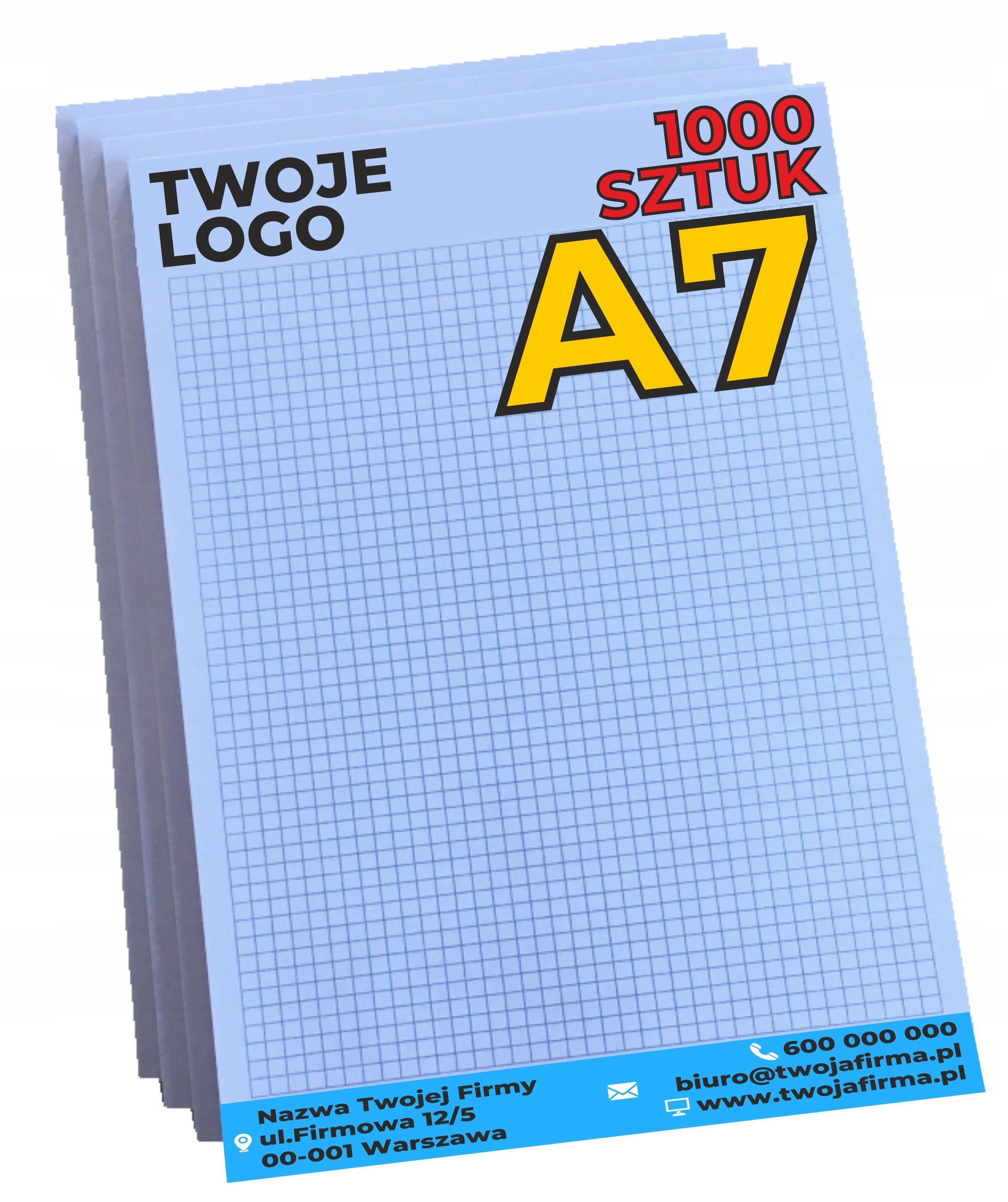 NOTESY A7 notatniki BLOCZKI Reklamowe 1000 sztuk