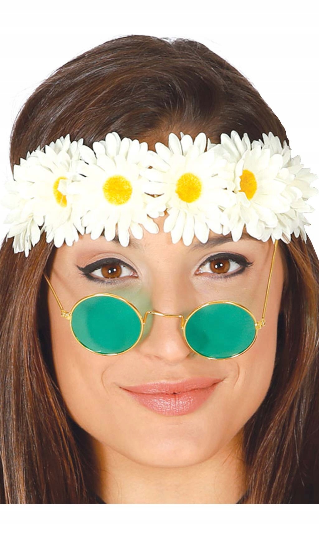 

Opaska Wianek na Gumce z Kremowymi Kwiatami Hippie