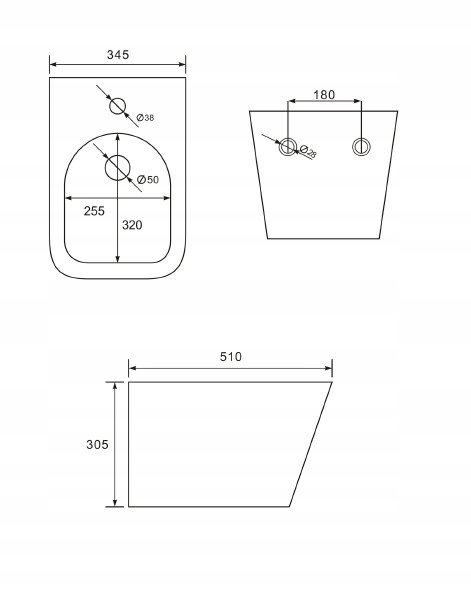 MEXEN TEO MISKA WC RIMLESS DESKA WOLNOOPADAJĄCA + BIDET Długość 51 cm