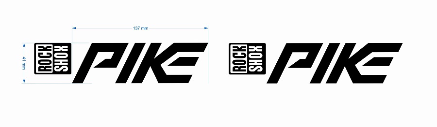 Naklejka ROCK SHOX PIKE na Amortyzator NAKLEJKI Długość 250 mm