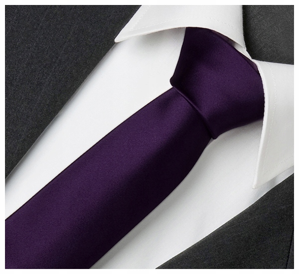 MIKROFIBRA Wąski 6cm Gładki Krawat FIOLETOWY gs37