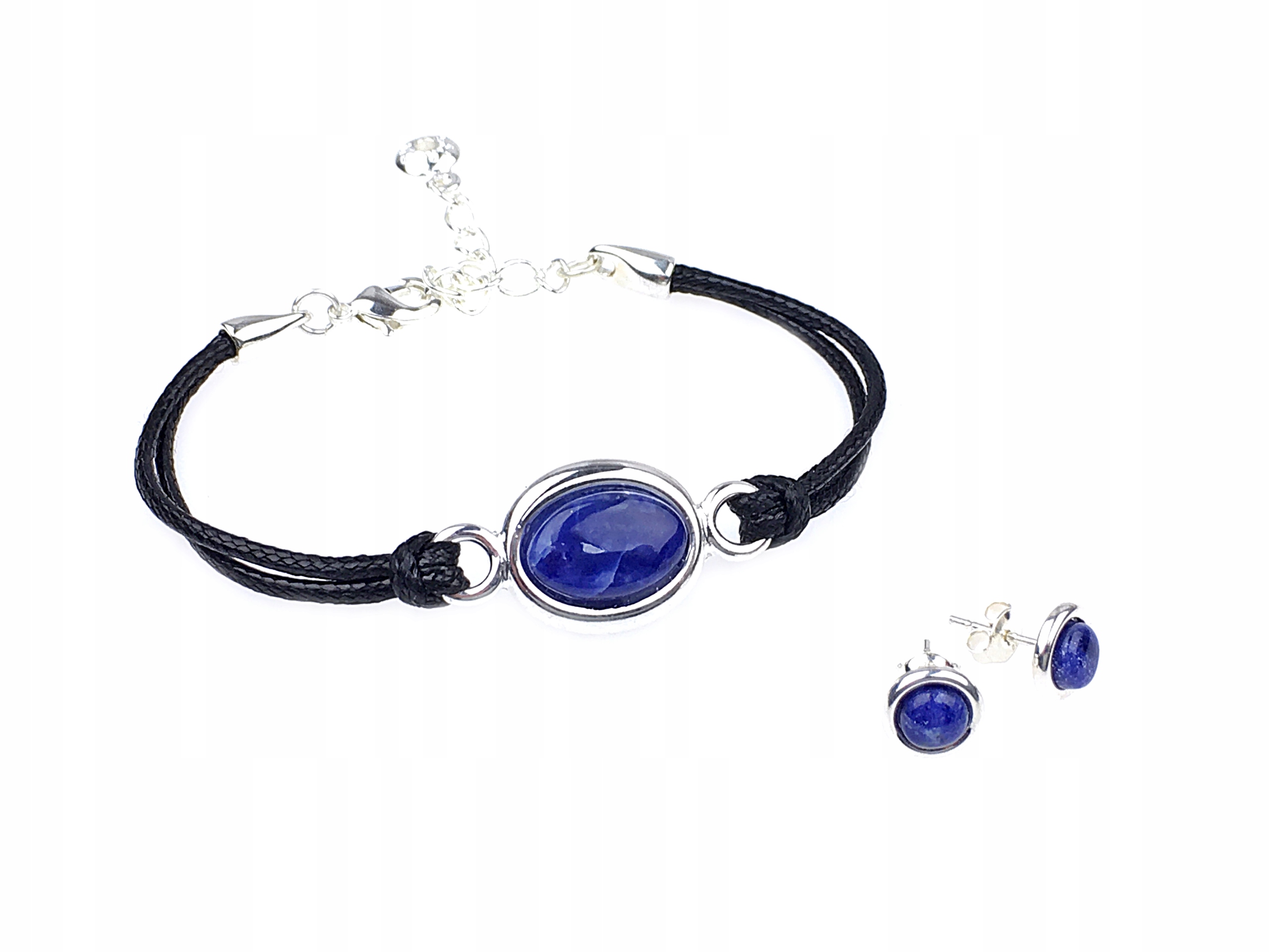 

komplet sodalit kolczyki srebro pr925 sztyft