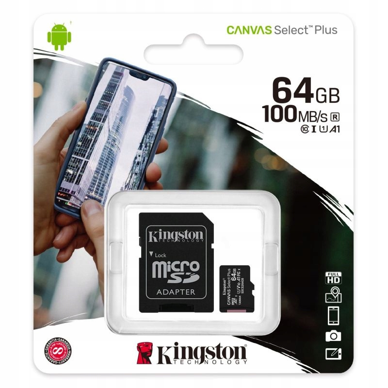 

Kingston Karta pamięci 64GB MicroSD CL10 Adapter