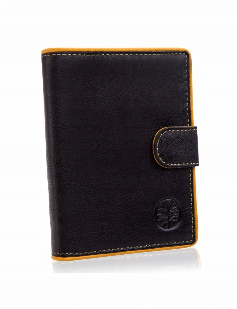 

Stylowy Modny Portfel Ze Skóry Czarny Etui Rfid
