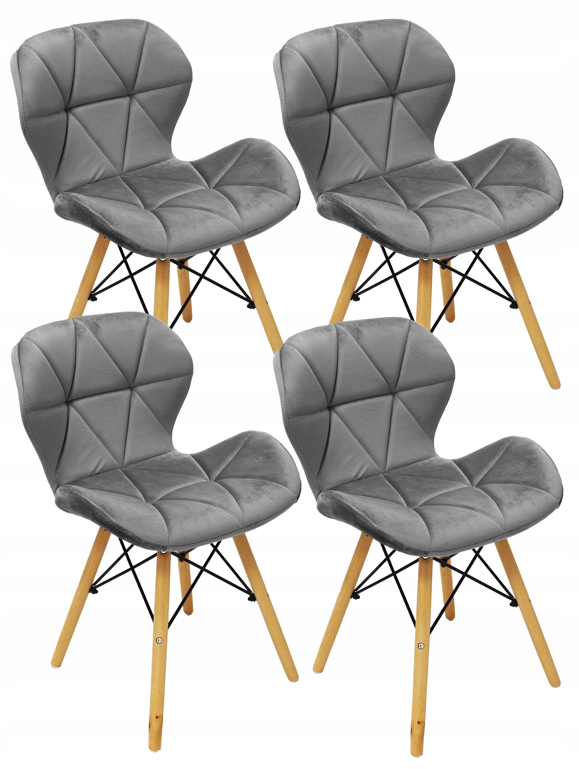 4x Nordic VELÚROVÉ Stoličky DSW obývacia izba Jedáleň