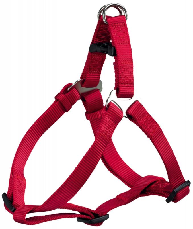 Postroj pro psy Trixie M 50-65 cm/20 mm červený s upevněním