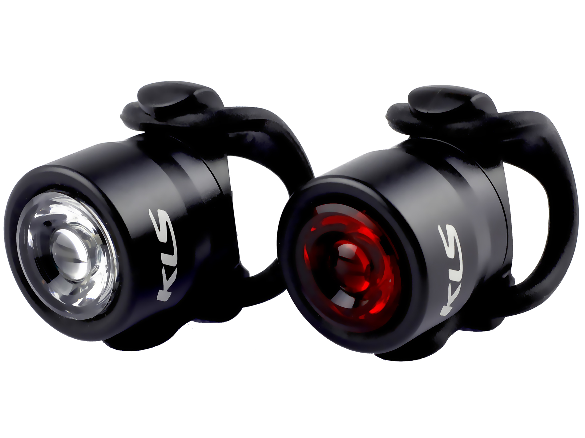 

Zestaw lampek Kellys Io Set Black przód+tył Led