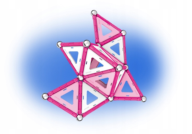 Geomag KLOCKI MAGNETYCZNE Pink 68 el. GEO-342 róż Płeć dziewczynki