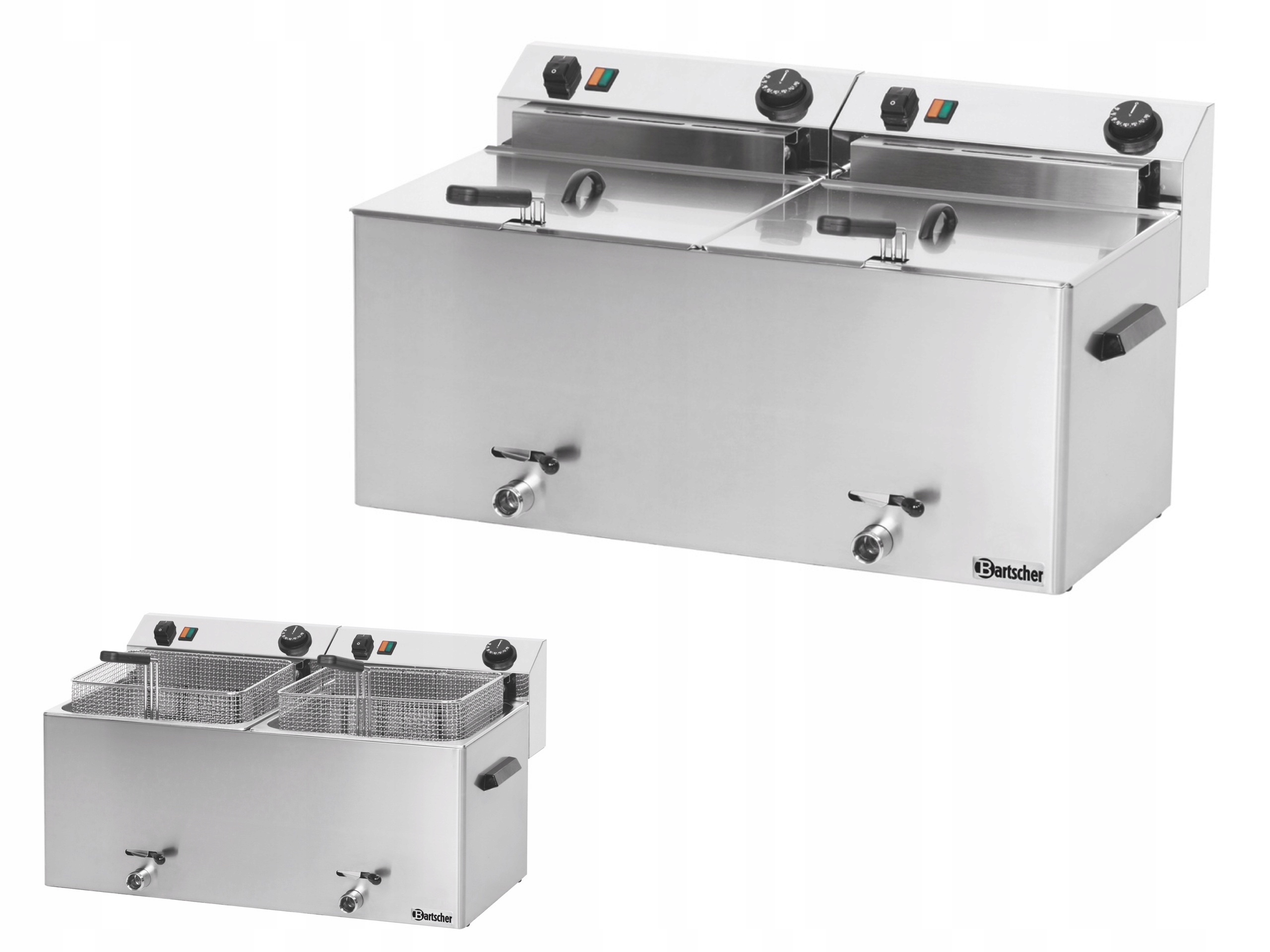 Dvojitá Fritéza Se Studenou Zónou 2x10L 400V Inox