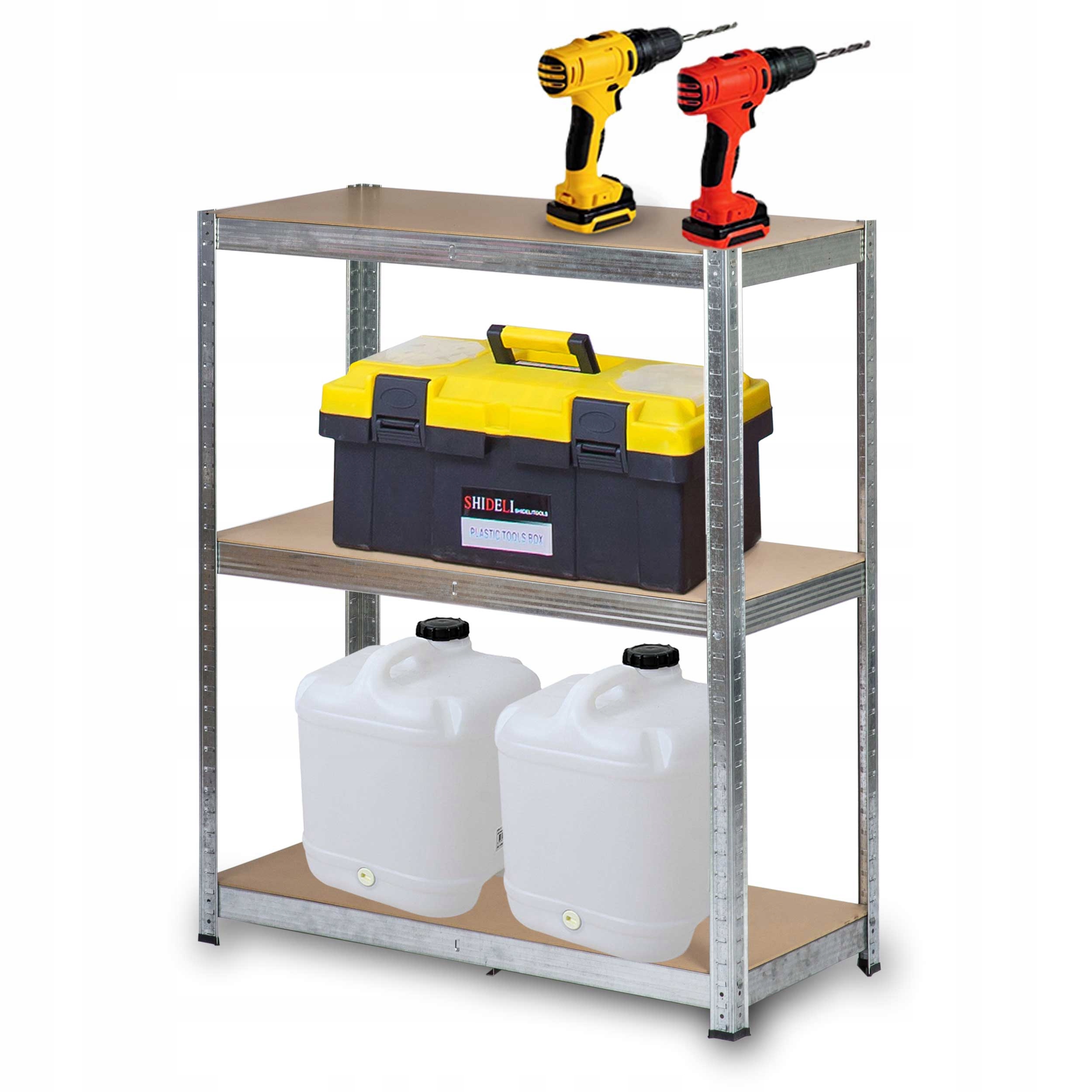 Regał metalowy magazynowy 222 x 90 x 40 cm Humberg Kod producenta 4814 - srebrny