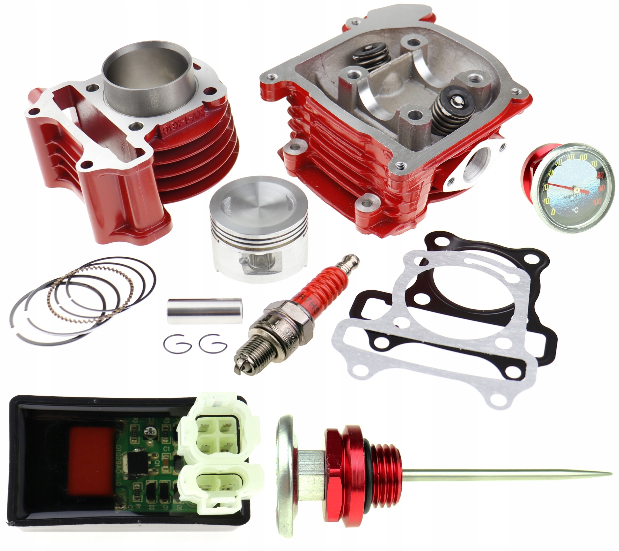 

Cylinder 80 GY6 + Głowica + Moduł odblok Skuter 4T