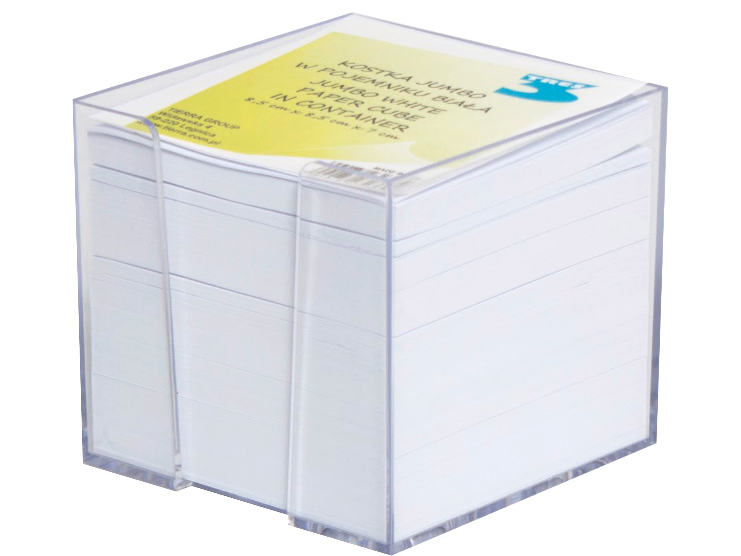 

Kostka notes w pojemniku biała Jumbo 85x85x70mm