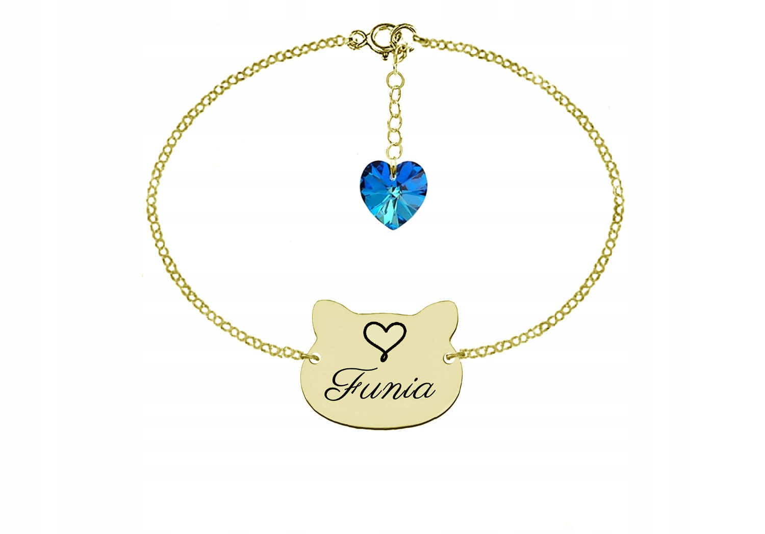

Bransoletka Kotek Kot Z Kr.swarovski Grawer 24K